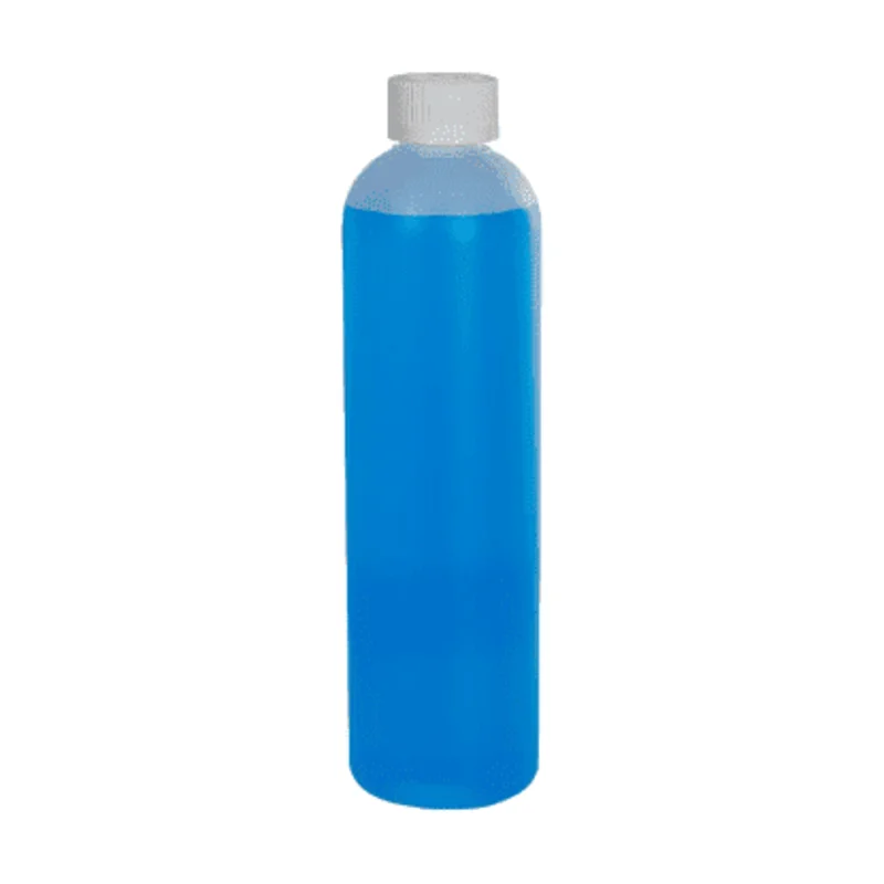 12 oz. Natural HDPE Cosmo Bottle with 24/410 White Ribbed CRC Cap with F217 Liner