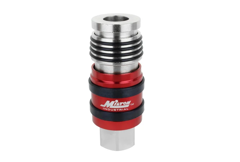 2-in-One Universal Safety Exhaust Industrial Coupler, 1/2" NPT x 1/2" Body Flow - PATENTED Female