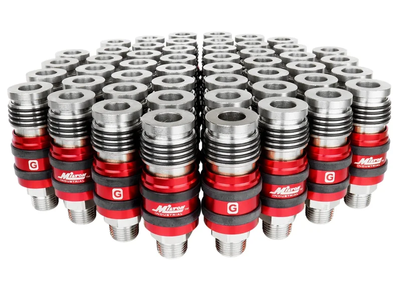 2-in-One Universal Safety Exhaust Industrial Coupler, 1/2" NPT x 1/2" Body Flow - PATENTED Male