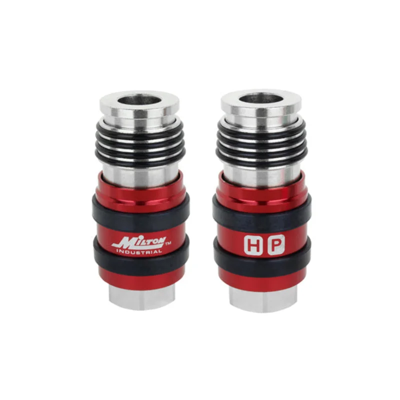 2 In ONE Universal Safety Exhaust Industrial Coupler, 1/4" NPT x 3/8" Body Flow Female