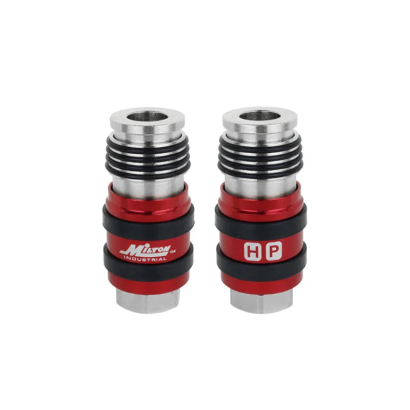2-In-ONE Universal Safety Exhaust Industrial Coupler, 3/8" NPT x 3/8" Body Flow - PATENTED Female