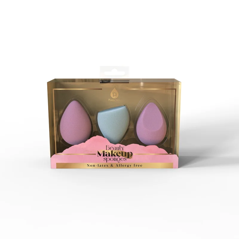 3-Pack Beauty Makeup Sponges Multi-Shape Blenders for Flawless Application