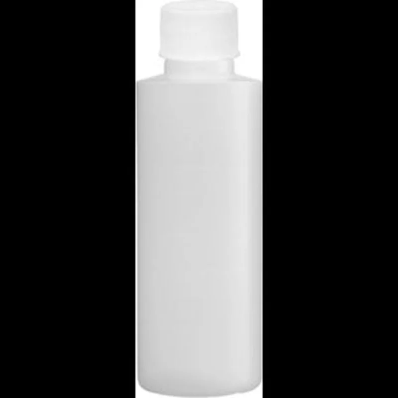 4 oz. (1/4 pint, 118ml) Natural Round HDPE Plastic Bottle 24mm outlet with included 24/410 White Ribbed Cap