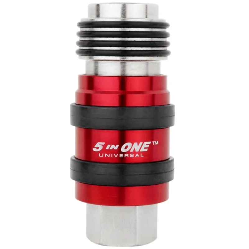 5 In ONE Universal Safety Exhaust Quick-Connect Industrial Coupler, 3/8" Female NPT