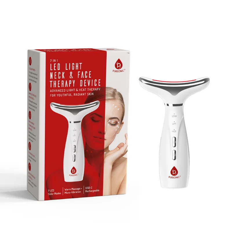 7-Color LED Light Therapy Neck & Face Device Multi-Mode Rejuvenation System