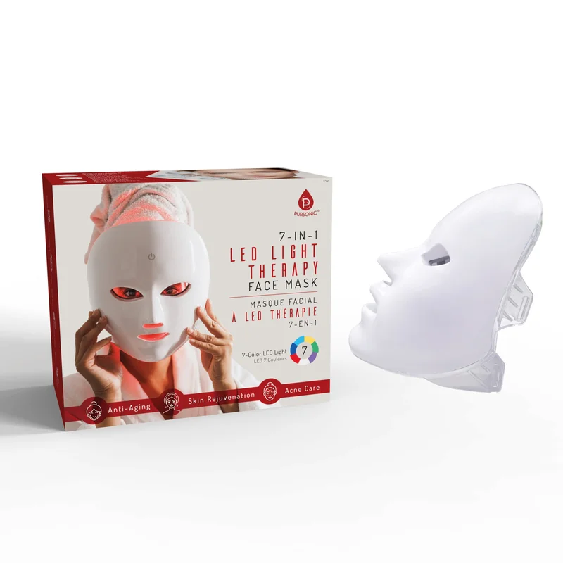 7-in-1 LED Light Therapy Face Mask  Advanced Skincare at Home! White