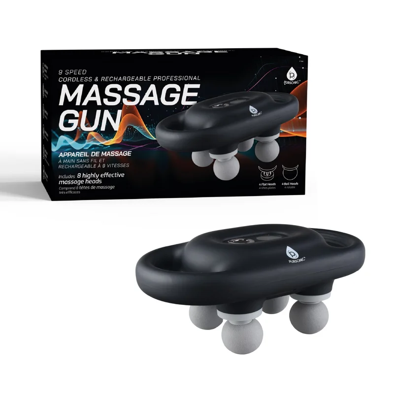 9-Speed Deep Tissue Massage Gun Cordless, Rechargeable With 8Pro Massage Heads