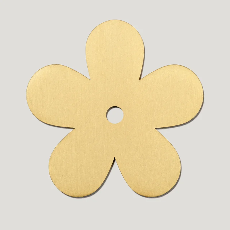 ADA Flower Knob Backplate - Brass
