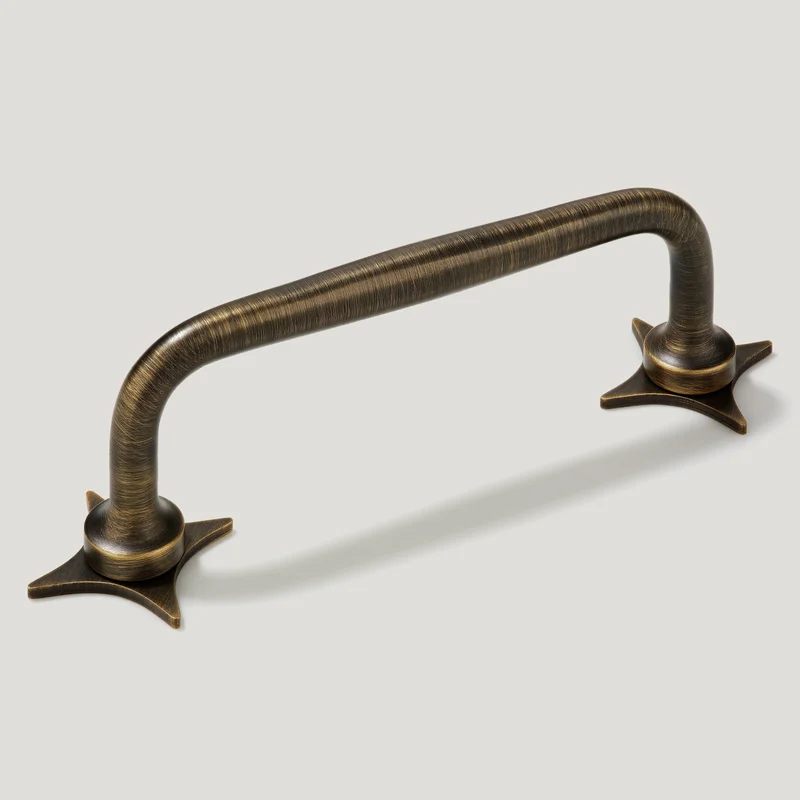 ADA Handle with Star Backplates - Antique Brass