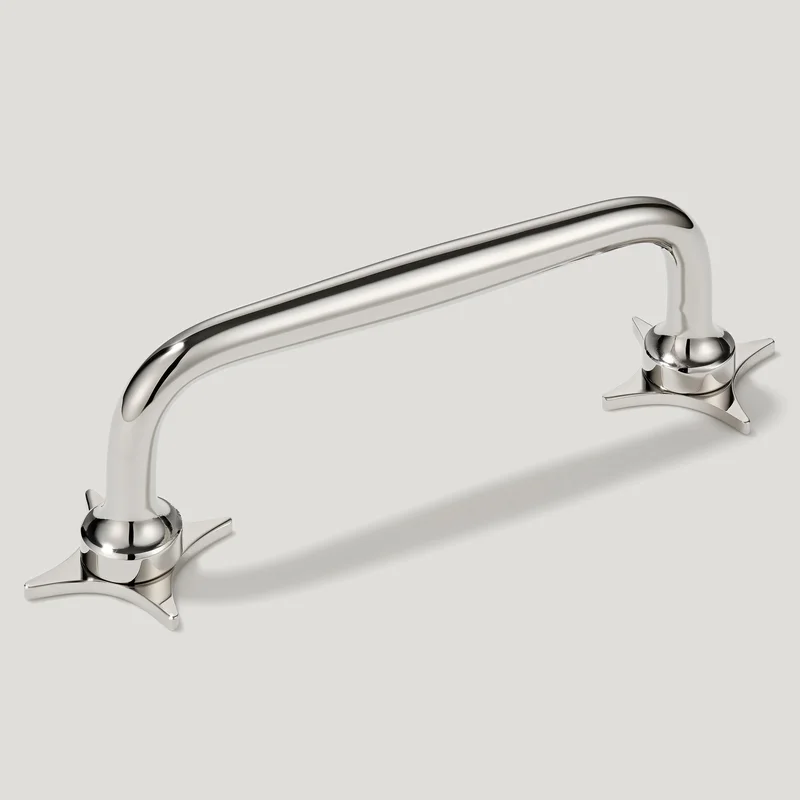 ADA Handle with Star Backplates - Polished Nickel