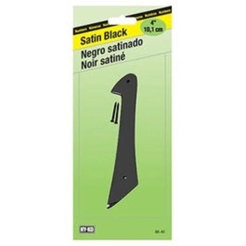 Address Number, Satin Black Zinc, 4-In., "1"