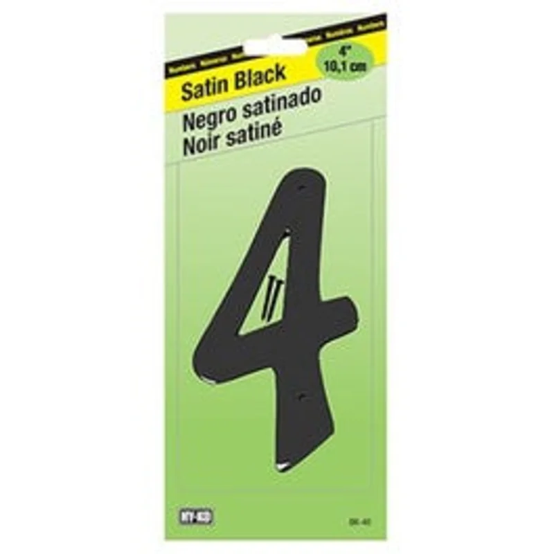 Address Number, Satin Black Zinc, 4-In., "4"