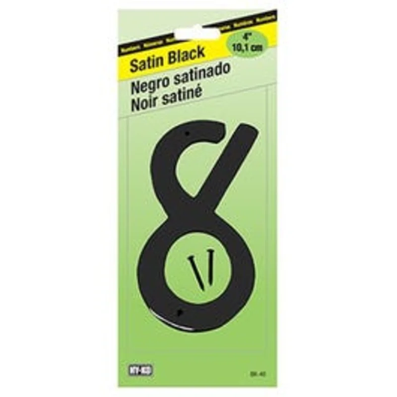 Address Number, Satin Black Zinc, 4-In., "8"