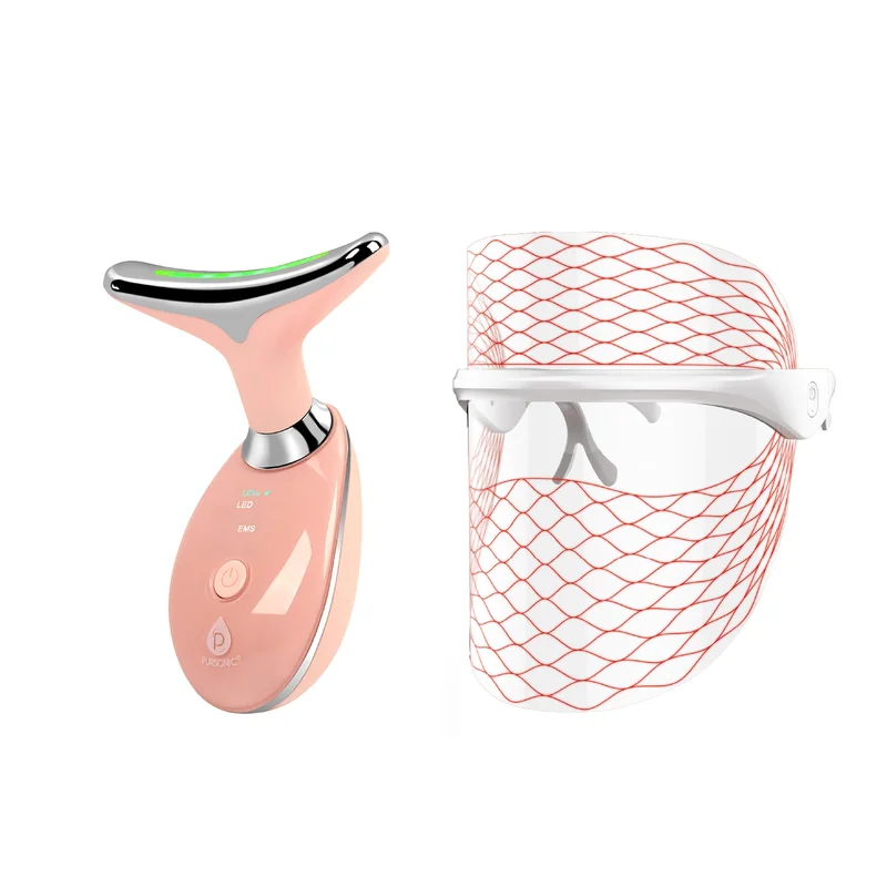 Advanced Anti-Aging & Sculpting Skincare Set Pursonic 7-in-1 LED Light Therapy Face Mask & Sculpting Wand