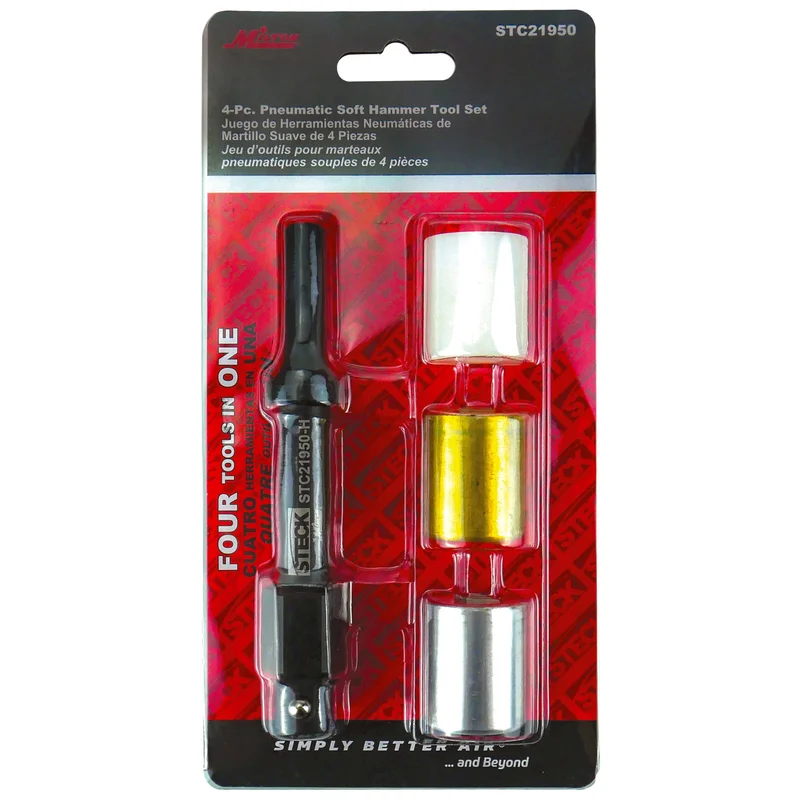 Air Hammer Punch Set With 3 Non-Marring interchangeable Tips - Impact Socket Compatible with Ball Retainer