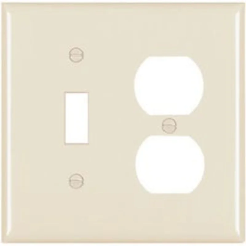 Almond 1-Toggle Opening & 1-Duplex Nylon Wall Plate