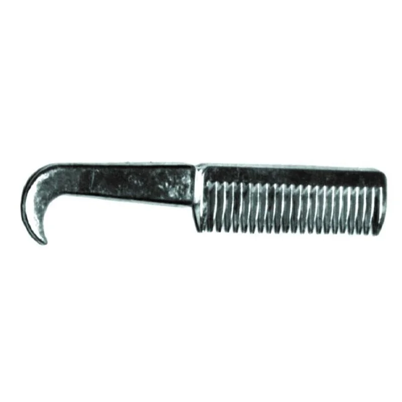 ALUMINUM HOOF PICK COMB FOR HORSES SILVER