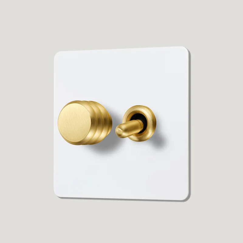 ALVA 2G Paintable Mixed Switch 1Toggle/ 1Dimmer - Brass