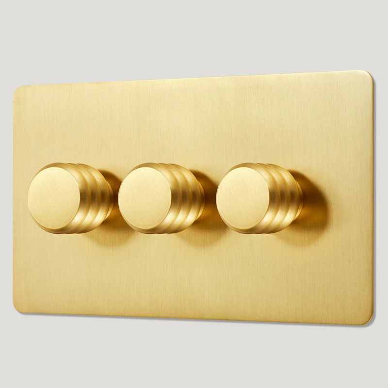 ALVA 3G Dimmer Light Switch - Brass