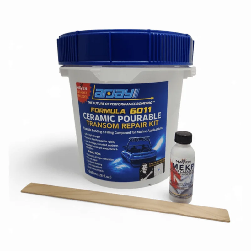 Arjay 6011 & 6012 Ceramic Pourable Transom Repair Compound Putty for Boats & Ships, Navy Ships, Bulk Vessels, LPG/LNG Tanks, Power Boats, Wood, Plywood Transom