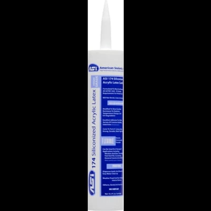 ASI 174 White Silicon/Latex Sealant For Construction & Industrial Use by American Sealants Inc (5.5oz Squeezable Tube)