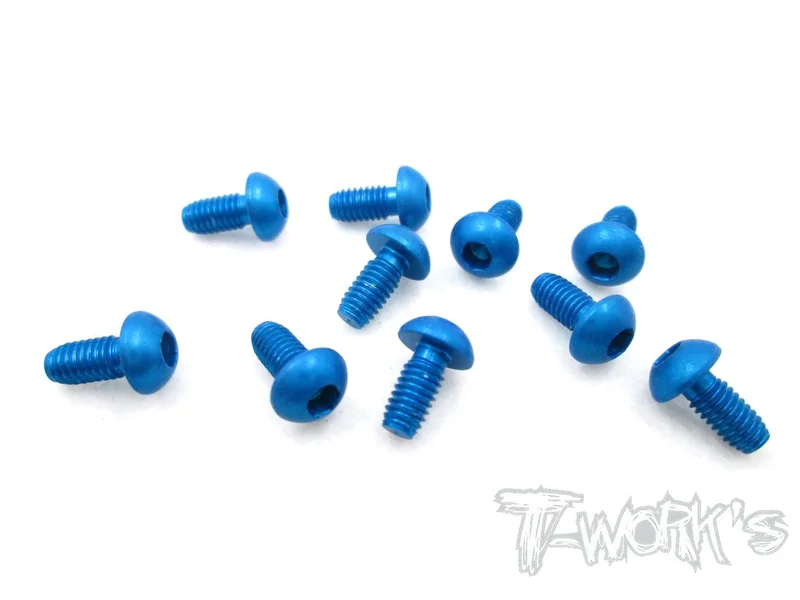 ASS-306BB 7075-T6 Hex. Socket Button Head Screw(Blue) 3x6mm 10pcs.
