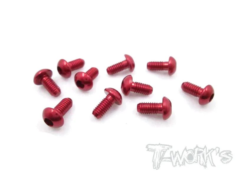 ASS-306BR 7075-T6 Hex. Socket Button Head Screw(Red) 3x6mm 10pcs.