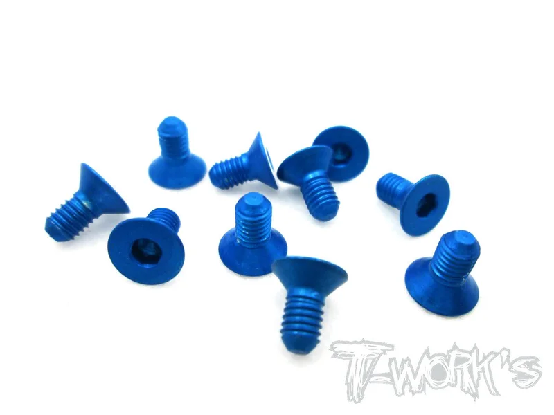 ASS-306CDB 7075-T6 Hex. Countersink Screw (Dark Blue) 3mm x 6mm 10pcs.
