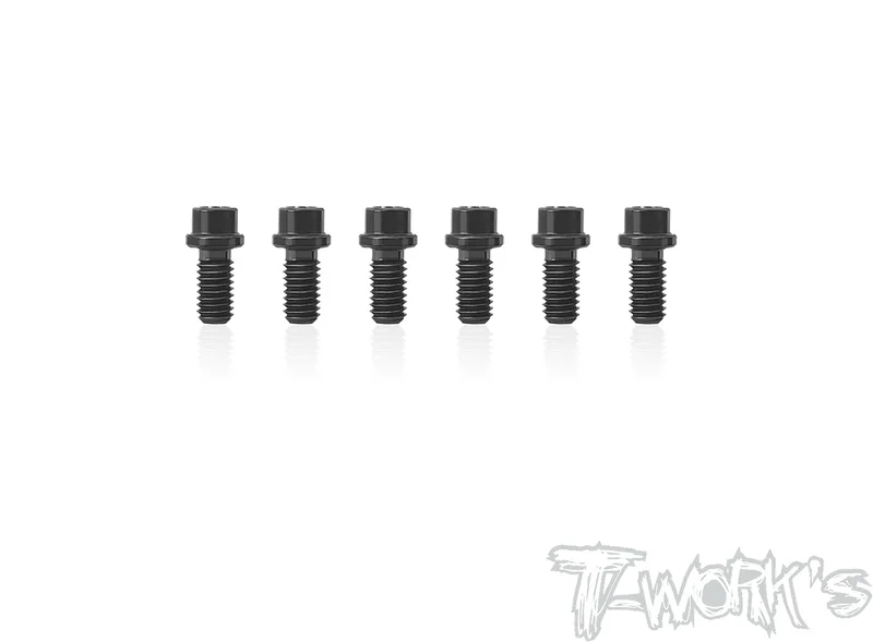 ASS-306P-BK1/12 Pan Car Rear Wheel Hub Screws-M3x6mm Black ( For Yokomo ) 6pcs.