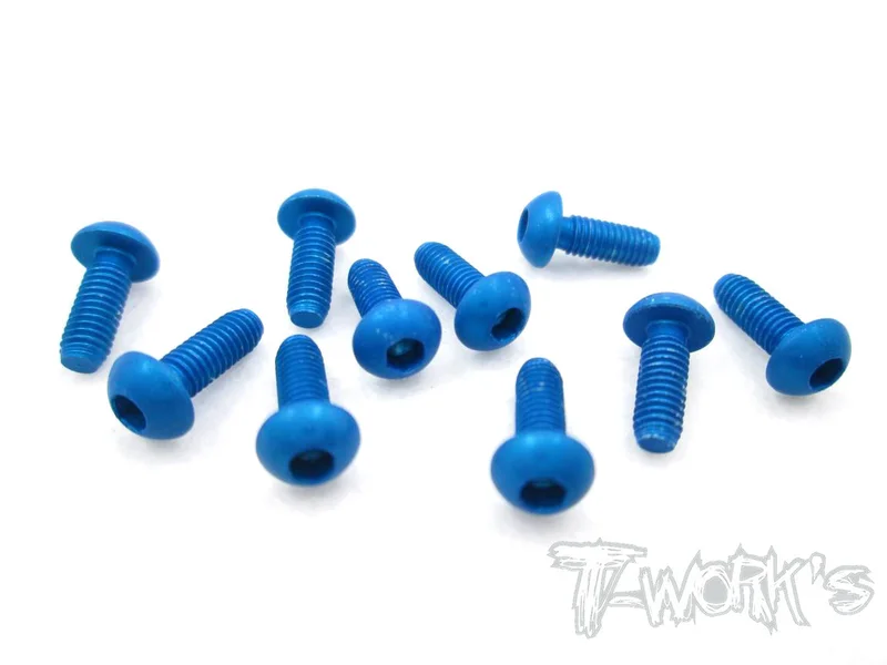 ASS-308BB 7075-T6 Hex. Socket Button Head Screw(Blue) 3x8mm 10pcs.