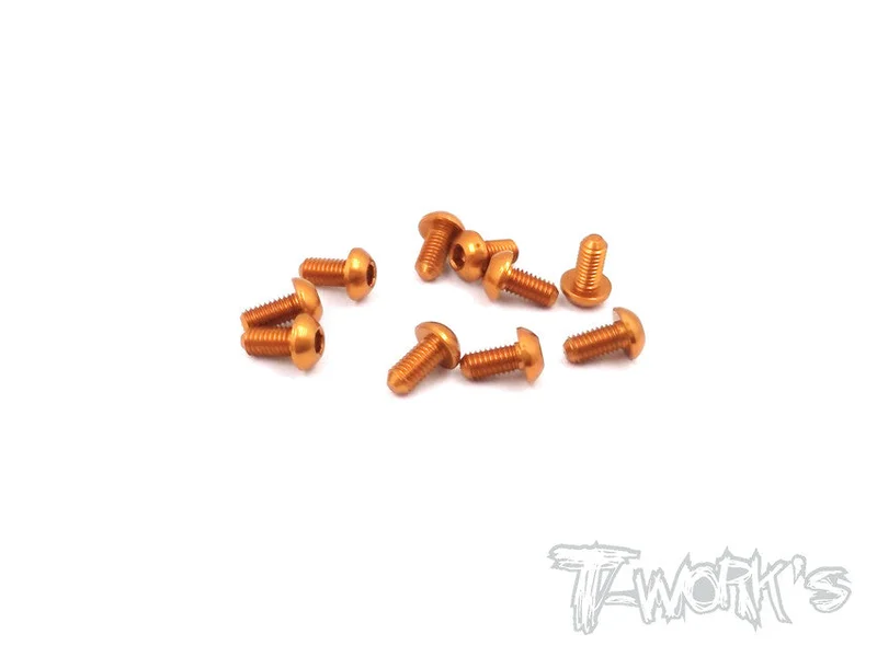 ASS-308BO 7075-T6 Hex. Socket Button Head Screw(Orange) 3x8mm 10pcs.