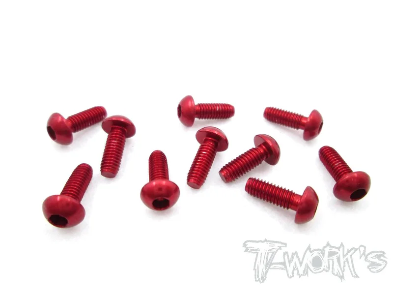 ASS-308BR 7075-T6 Hex. Socket Button Head Screw(Red)  3x8mm 10pcs.
