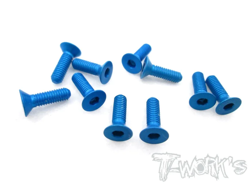 ASS-310CB 7075-T6 Hex. Countersink Screw (Blue) 3mm x 10mm 10pcs.