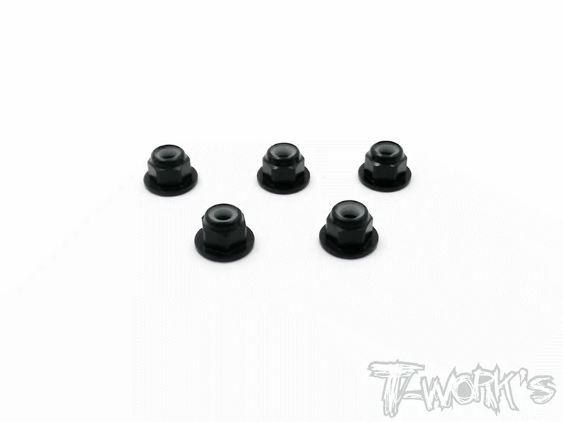 ASS-3FLN Aluminium Flange Lock Nuts 3mm  5pcs. Red