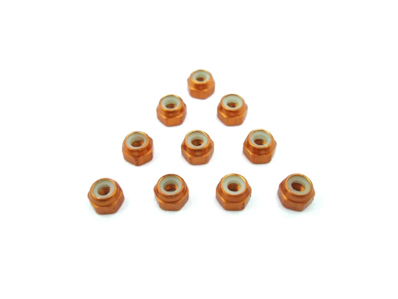 ASS-3LN Aluminium Lock Nuts 3mm 10pcs. Red