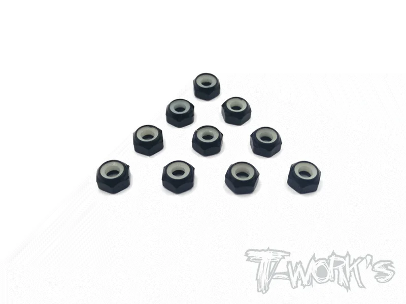 ASS-3SLN Aluminium Short Lock Nuts 3mm 10pcs. Red