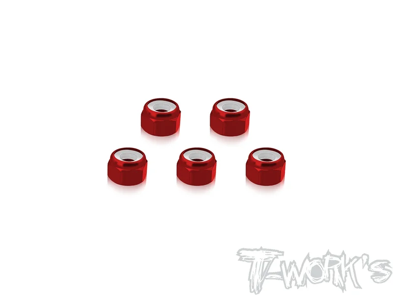 ASS-4LN   Aluminum Lock Nuts 4mm 5pcs. Red