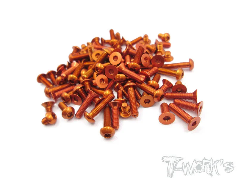 ASS-S411 7075-T6 Alum Screw set 98pcs.For Serpent S411 Orange
