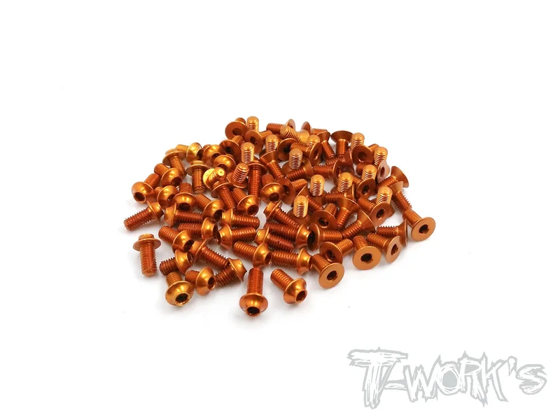 ASSU-4X-O 7075-T6 Orange Screw set(UFO Head) 111pcs.( For Serpent Project 4X )