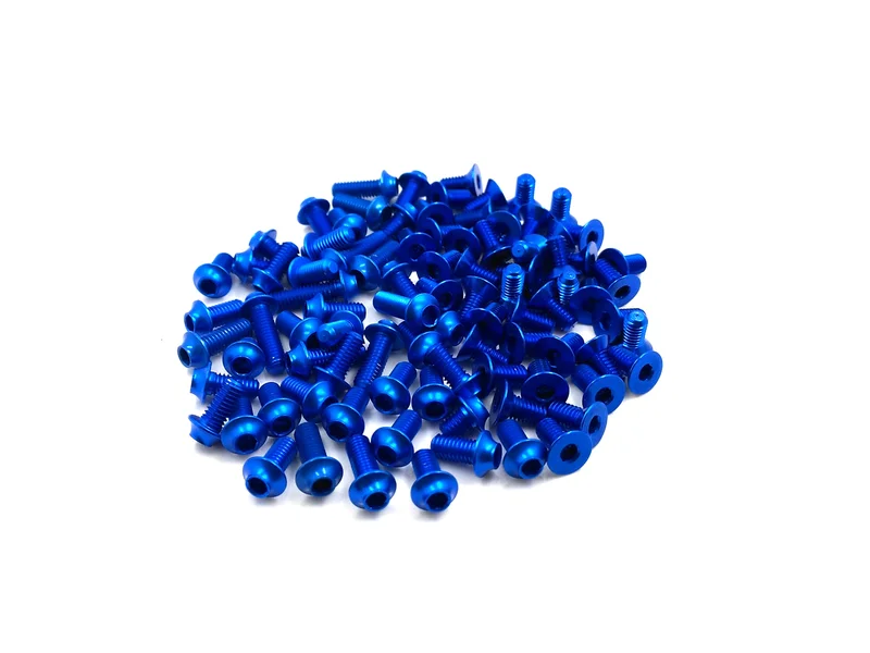 ASSU-TC6.2-DB 7075-T6 Dark Blue Screw set(UFO Head) 98pcs.(Team Asso TC6.2)