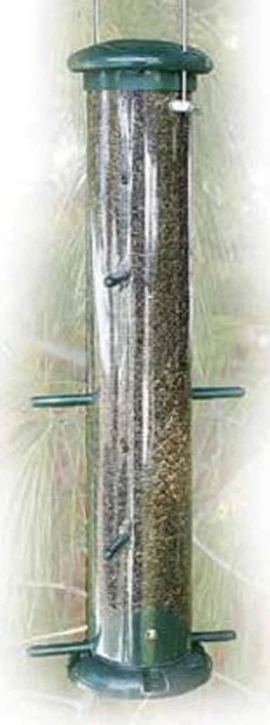 Audubon Green Plastic 8-Port Nyjer Thistle Finch Tube Feeder