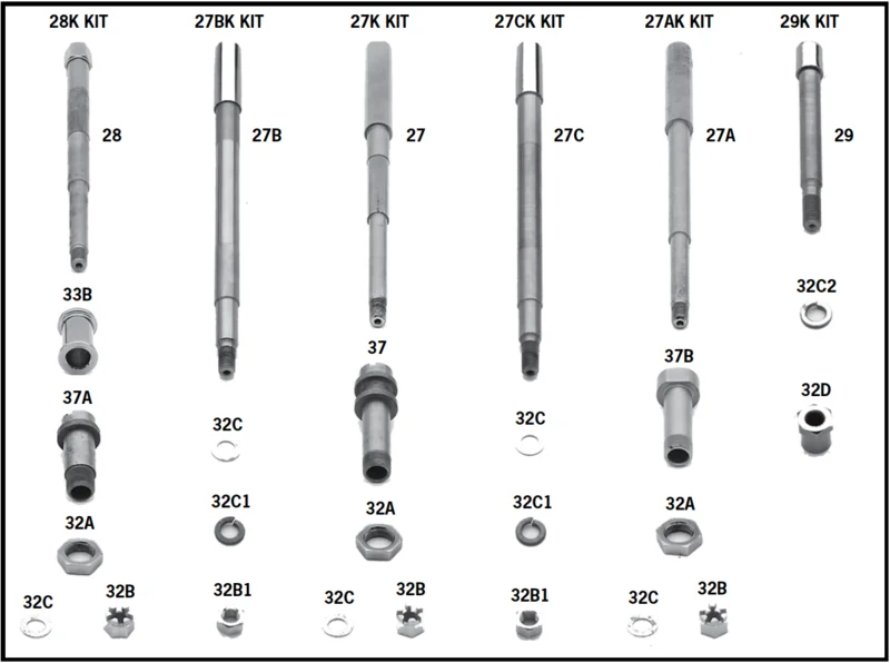 Axle Kits And Spacers For HD Front Forks