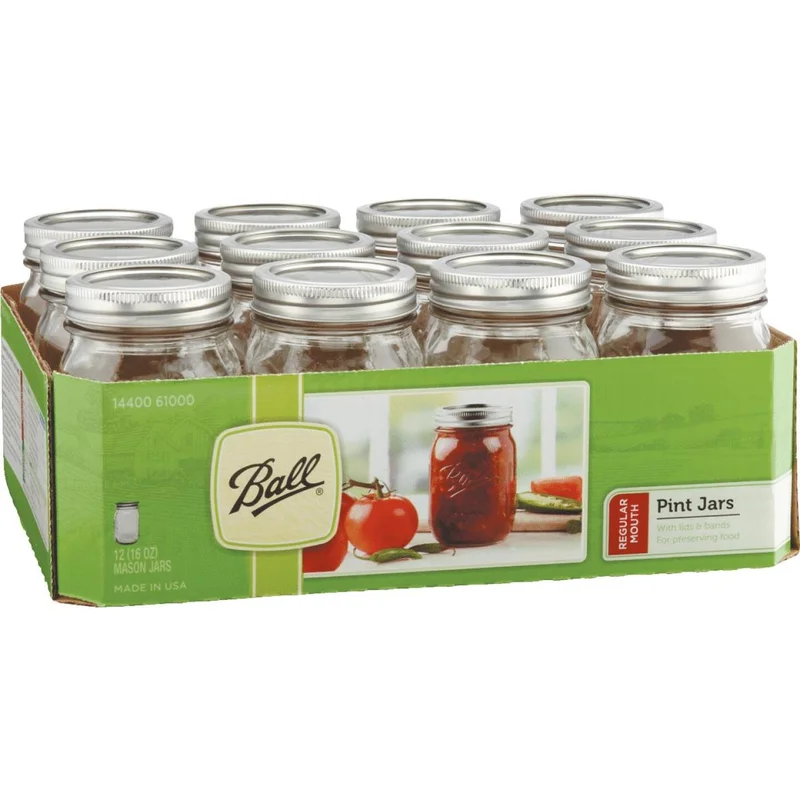 Ball 1 Pint Regular Mouth Mason Canning Jar (12-Count)