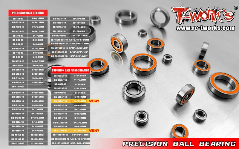 BB Precision Ball Flange Bearing (10pcs.)-Multi size options