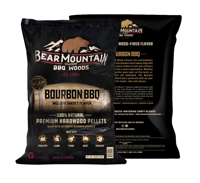 Bear Mountain Premium BBQ Woods Bourbon BBQ Craft Blends Wood Pellets 20 Lbs