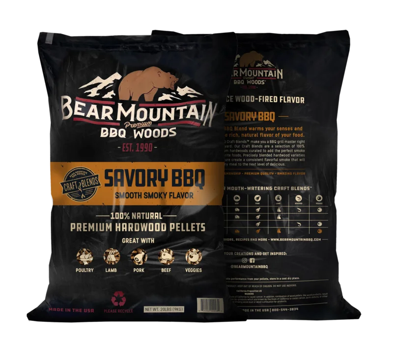 Bear Mountain Premium BBQ Woods Savory BBQ Craft Blends Wood Pellets 20 Lbs