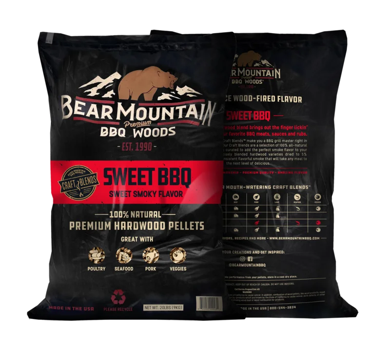 Bear Mountain Premium BBQ Woods Sweet BBQ Craft Blends Wood Pellets 20 Lbs