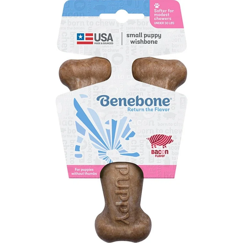 Benebone Wishbone Puppy Bacon - Small Puppy