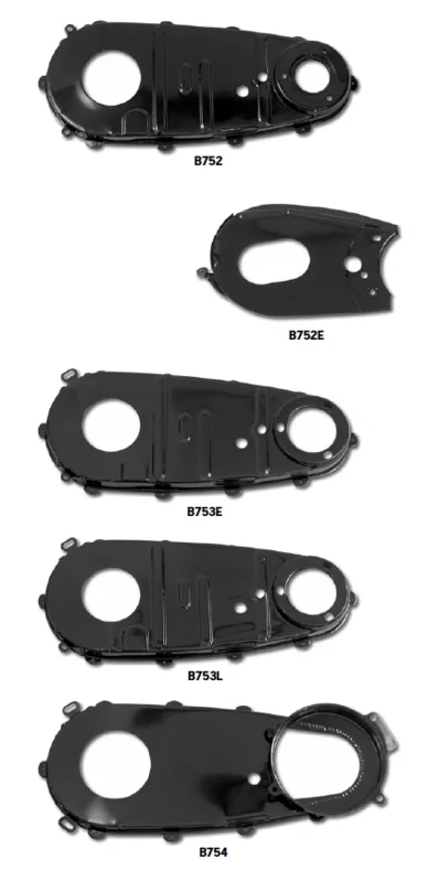 BLACK INNER PRIMARY COVERS AND HARDWARE FOR 45S AND BIG TWINS