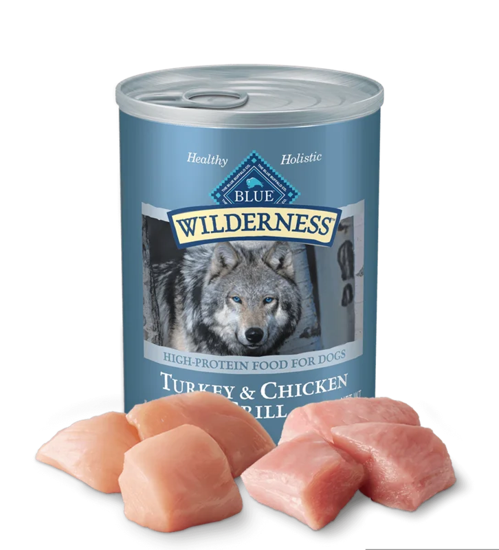 Blue Buffalo Wilderness Grain Free Canned Dog Food, Turkey and Chicken Grill Recipe (12x12.5 oz)